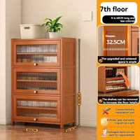 Armoire à Chaussures Transparente Économique en Bois Moderne Grande Capacité Multi-Couches avec Porte Basculante Anti-Poussière pour Entrée Domestique