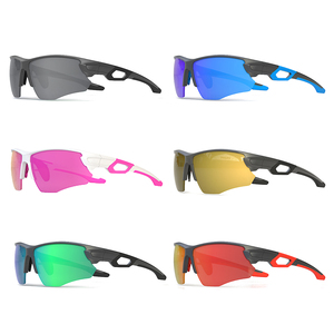 Occhiali da Sole Sportivi TR90 con Montatura Semi-Rimless, Lenti PC UV400, Leggeri per Ciclismo e Corsa all'Aperto - Product Image 5