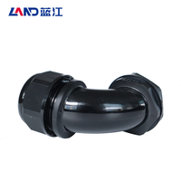 Accessoires de connecteur étanche IP68 en nylon noir pour câble coudé à 90 degrés basse tension, pour connexion de câble MG-A-HE