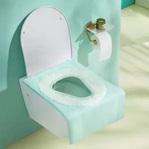 Emballage individuel 10 pièces housse de siège de toilette en plastique étanche jetable pour coussin de couverture de siège de toilette de voyage