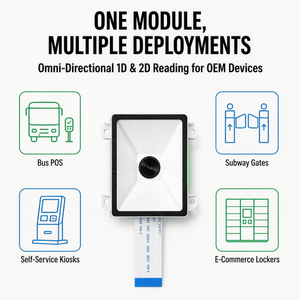 Module de scanner de codes-barres OEM, moteur de lecture 2D à marque blanche avec boîtier neutre et câble personnalisé pour les programmes de marque privée - Product Image 1