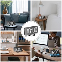 Horloge Murale Numérique LED de Bureau Style Moderne, Réveil Tendance avec Rétroéclairage USB et Batterie pour la Décoration Intérieure