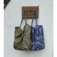 Sac à bandoulière personnalisé en toile imprimé cachemire motif floral, style rétro décontracté, sac hobo tendance pour étudiant, sac fourre-tout en toile, sac à main bandoulière
