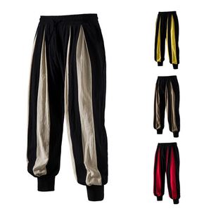 Pantalones casuales de algodón de cáñamo para <span class=keywords><strong>hombre</strong></span> a la moda de verano estilo Harem ligero con pantalón de <span class=keywords><strong>chándal</strong></span> a juego de Color frontal plano - Product Image 3
