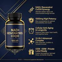 Biolex Pure NAD Plus Resveratrol CoQ10 Complex Capsules pour un vieillissement sain et un soutien antioxydant, 60 gélules, fournisseur de marque privée