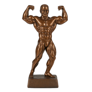 เพาะกายรูปปั้นสอง Bicep เพาะกายเกมถ้วยรางวัลเพาะกายชายเรซิ่น - Product Image 1