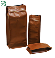 Sacs refermables à fermeture éclair à huit côtés personnalisés en gros avec fenêtre, sachets en plastique étanches à l'humidité pour l'emballage du café