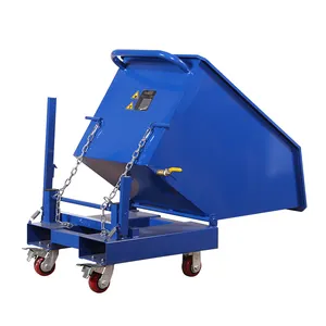 Hot Sale Low Price Forklift Waste Self Tipping Bins Tipper Metal Forklift Bin Dumper For Factory Workshop