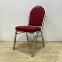 Siège arrière en tissu rouge Tube en aluminium Charivari Event Party Chair Restaurant Canteen Auditorium Chaise de banquet d'occasion au prix d'usine