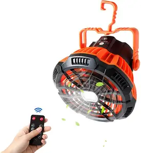 New USB Sạc 5200MAh Battery Operated Xách Tay Cắm Trại Lantern Fan LED Light Với Treo Hoop Cho Lều Câu Cá Dã Ngoại