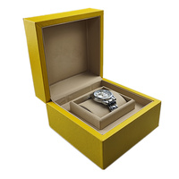 Boîtier de montre élégant en cuir de Breiling jaune simple Boîtes et étuis de montre élégants