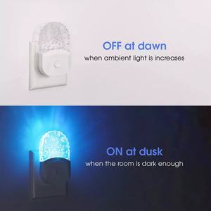 Veilleuse LED à capteur de lumière, mode dynamique, température blanc chaud 3000K, couleur RVB, 0,5W, en acrylique, à brancher, avec bulles - Product Image 6