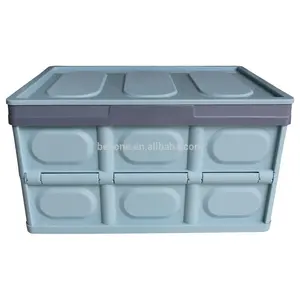 Lidded 30L Collapsible Storage <strong>Box</strong> Crates <strong>Folding</strong> Plastic Storage <strong>Box</strong> - Product Image 1