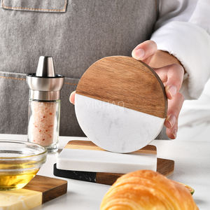Moderno in marmo legno di Acacia sottobicchiere per la cucina di casa e caffè da pranzo uso ufficio in legno bevande sottobicchiere per Natale - Product Image 6