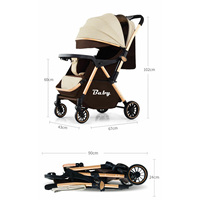 Poussette bébé High View en métal pour nouveau-nés, cadre en acier inoxydable, pliable, bidirectionnelle, portable, avec positions assise et allongée