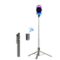 Trépied 3-en-1 de 1,7 m pour téléphone, en acier inoxydable, avec télécommande sans fil pour photographie mobile et perche à selfie