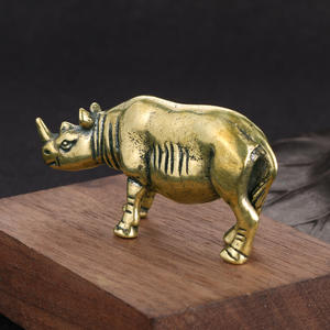 Sculpture de Rhino en cuivre, artisanat personnalisé, Mini artisanat Antique, décoration de la Statue - Product Image 2