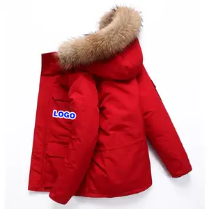 High Quality Big Fur Collar Original Canada Style Men's Plus Size Goose Down Jacket Outdoor Winter Clothes For Women