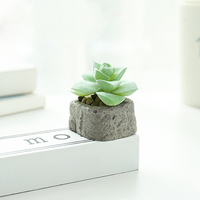 Fleurs artificielles, mini-pots en pierre, plantes succulentes, décoration d'intérieur tendance, accessoires de mariage et de photographie, vert, utilisation en intérieur