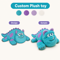 Jouets en peluche en stock, figurines de mascotte personnalisées OEM, poupée monstre aux cheveux bleus, mignonne et originale, jouet pour enfants, cadeau de vacances.