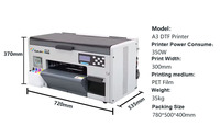 Impresora de Inyección de Tinta Digital A3 de 30 cm, Secador de Película para Mascotas DTF, Secado Directo en Película, Automática, Compacta