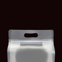 Sac en plastique transparent mat de qualité alimentaire Lebei Packing, pochette à fond plat avec fermeture éclair et poignée pour l'emballage alimentaire