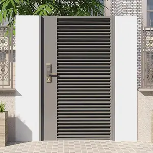 Gerbang ayunan Aluminium halaman taman pengaman gerbang luar bubuk mudah dirakit disesuaikan daya Aluminium logam dilapisi
