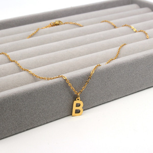 Collar con Letras del Alfabeto Inglés, Accesorios Coreanos, Diseño Exclusivo para Mujer, Colgante de Acero Inoxidable, Collar de Titanio - Product Image 4