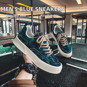 Zapatillas Deportivas Transpirables Azules y Negras para Hombre, con Suela Gruesa, Antideslizantes, con Cordones, para Estudiantes, que Aumentan la Estatura - Product Image 3