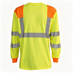 Hi Vis Custom Work Ware Shirts Camisas De Construccin Reflective Safety Clothing Long Sleeve Polyester Work Shirts for Men - Product Image 3
