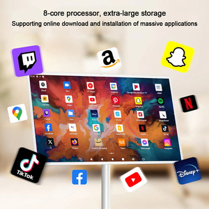 Televisor Inteligente LED LCD Blanco de <span class=keywords><strong>32</strong></span> Pulgadas con Ruedas, Batería Recargable, Pantalla Táctil, Televisor Portátil con Ruedas - Product Image 4