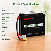 Baterai Semi-solid State Drone 18S 68.4V 14000mah 16000mAh untuk Drone FPV 15000mah OEM Dapat Disesuaikan Daya Tinggi Pengisian Cepat