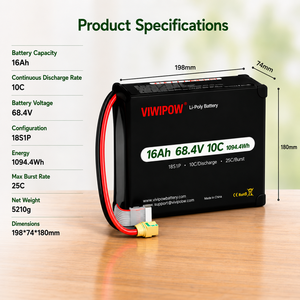 بطارية شبه صلبة للطائرات بدون طيار 18S 68.4V 14000mAh 16000mAh لطائرات FPV بدون طيار 15000mAh قابلة للتخصيص حسب الطلب عالية الطاقة سريعة الشحن - Product Image 5