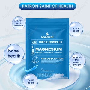 AegleWell Triple Complex Magnesium Stick Packs 300 mg de <span class=keywords><strong>magnesio</strong></span> elemental |   Alta Absorción, Apoya la Energía y el Sueño, 30 Sobres - Product Image 4