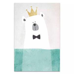 Nordic Style White Polar Bear <strong>Nursery</strong> Cartoon Picture HD Canvas <strong>Prints</strong> for Kids Room Decoration - Product Image 3