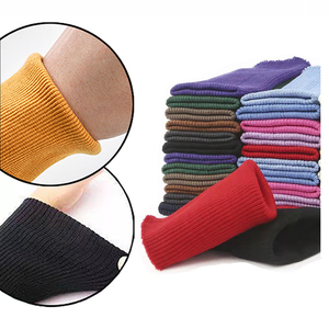 Tela lisa de poliéster, 95% poliéster, 5% licra, tejido elástico liso para dobladillo de manguito sin costuras - Product Image 2