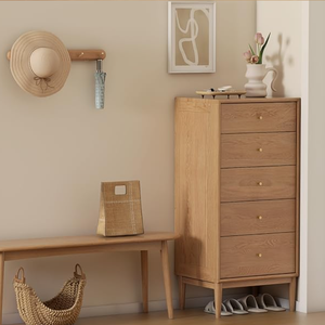 Chevet en bois massif avec <span class=keywords><strong>5</strong></span> <span class=keywords><strong>tiroirs</strong></span>, <span class=keywords><strong>commode</strong></span> pour chambre à coucher, organisateur de rangement en bois massif, <span class=keywords><strong>commode</strong></span> <span class=keywords><strong>scandinave</strong></span> pour couloir, placard - Product Image 3