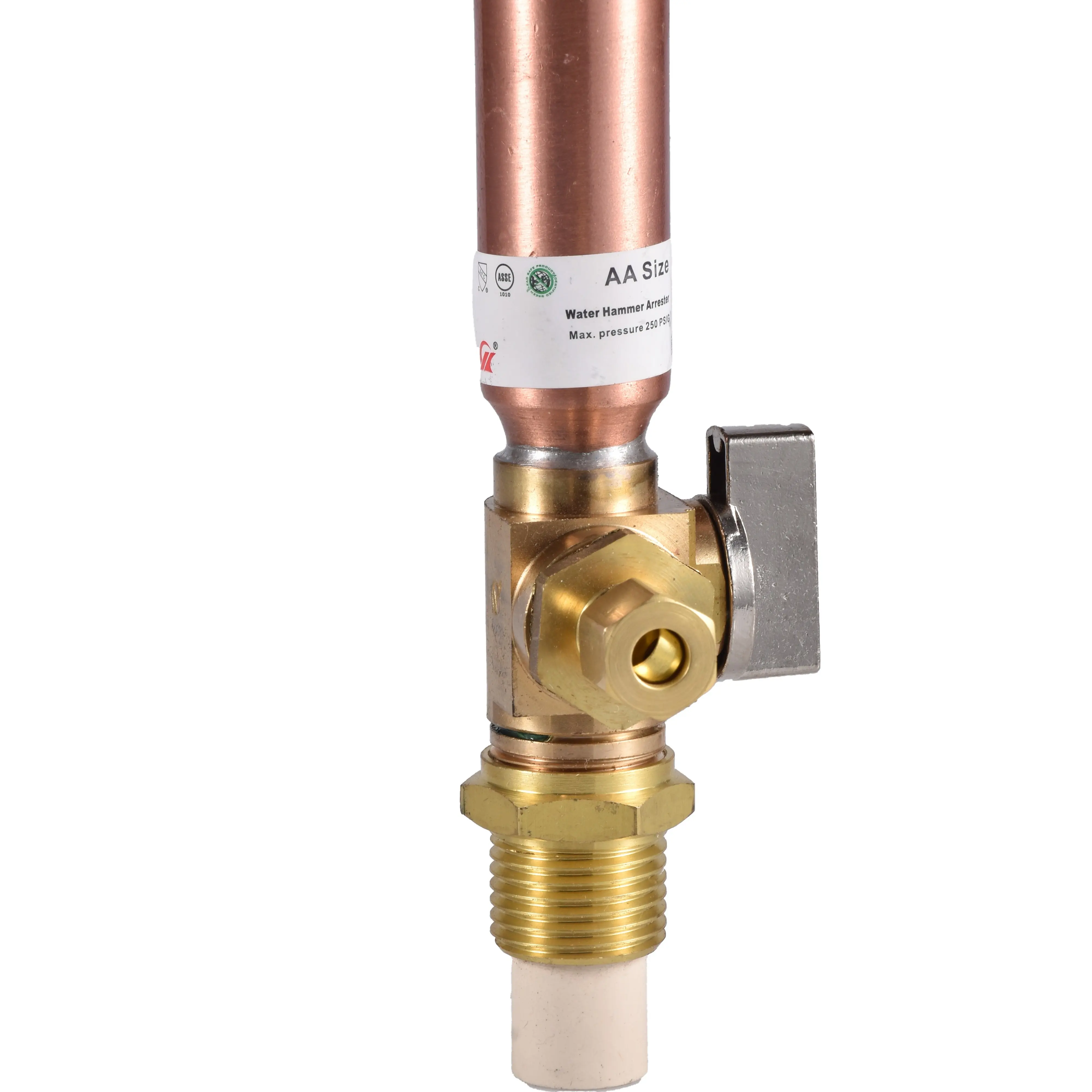 cUPC Lead Free NSF61 half inch CPVC x a quarter inch OD Comp Valve with Arrester for Ice Maker