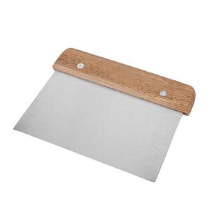Raspadores de masa multifunción de acero inoxidable, mango de madera, cortador de Pizza, utensilios de cocina para hornear, herramientas para hornear y repostería - Product Image 6