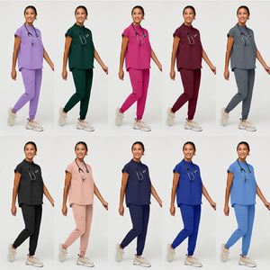 Ensemble <span class=keywords><strong>d</strong></span>'uniformes médicaux extensibles et confortables pour femmes, avec logo personnalisé, pour infirmières et chirurgiens en salle <span class=keywords><strong>d</strong></span>'opération - Product Image 4