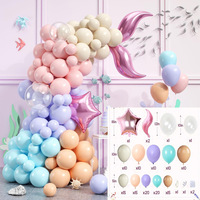 Kit d'arche de ballons sirène transfrontalier pour la décoration de fêtes à thème garçon et fille, idéal pour les baby showers