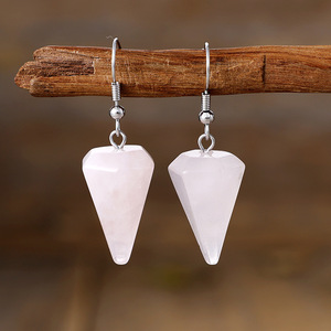 Boucles d'oreilles pendantes en forme de pyramide en améthyste naturelle pour un usage quotidien, origine Jinhua - Product Image 3