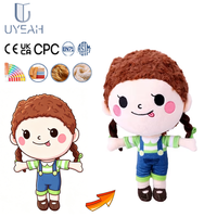 UYEAH OEM/OEM Boneka Plush Figur Kartun Lucu Desain Pribadi Berkualitas Tinggi MOQ Rendah Boneka Plush Gadis Isi Kapas Lembut Kustom