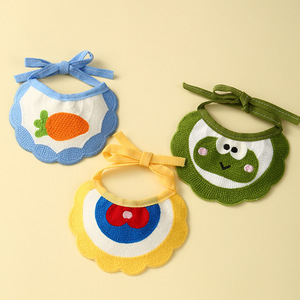 Bavoir tricoté écologique et mignon, réglable, motif dessin animé, pour animaux de compagnie, serviette anti-salive d'été pour chats - Product Image 2