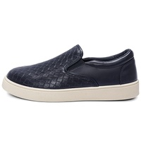 Chaussures décontractées pour hommes, mode printemps-été, noires unies, légères, respirantes, tissées, style mocassins plats à enfiler