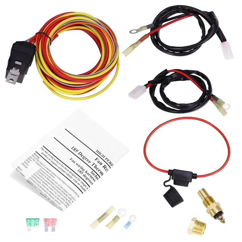 Thermostat 40 Amp Dual Electric Cooling Fan Wiring Relay Install Kit Fan Cooling Harness Automotive Wire Harness