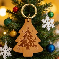 Porte-clés sapin de Noël bicolore, accessoire tendance pour sac cadeau, breloque de Noël, pendentif porte-clés en cuir véritable