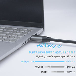 Câble <span class=keywords><strong>HDMI</strong></span> 2.1 8K60HZ Ultra Haute Vitesse pour Interface 8K, Adaptateur Vidéo HDR 4K <span class=keywords><strong>144HZ</strong></span> pour PC, Ordinateur Portable, Boîtier TV, PS5 - Product Image 2