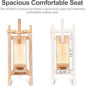 Caballito Mecedor Moderno de Madera Maciza para Niños, Juguete Montable para Bebés, Uso en Dormitorio Infantil, Respaldo de Reno, Ecológico, Regalo de Cumpleaños - Product Image 6