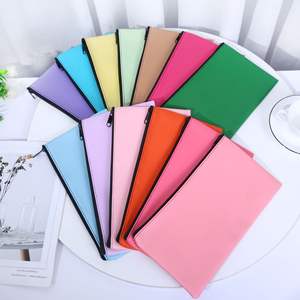 MOQ 100개 맞춤 인쇄 로고 지퍼 PU 가죽 지갑 남녀공용 컬러풀 머니 파우치 은행 보관 현금 입금 가방 - Product Image 2